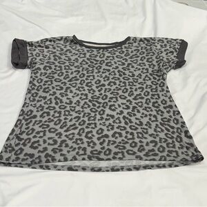 Lucky Brand Gray Leopard Print Skirt